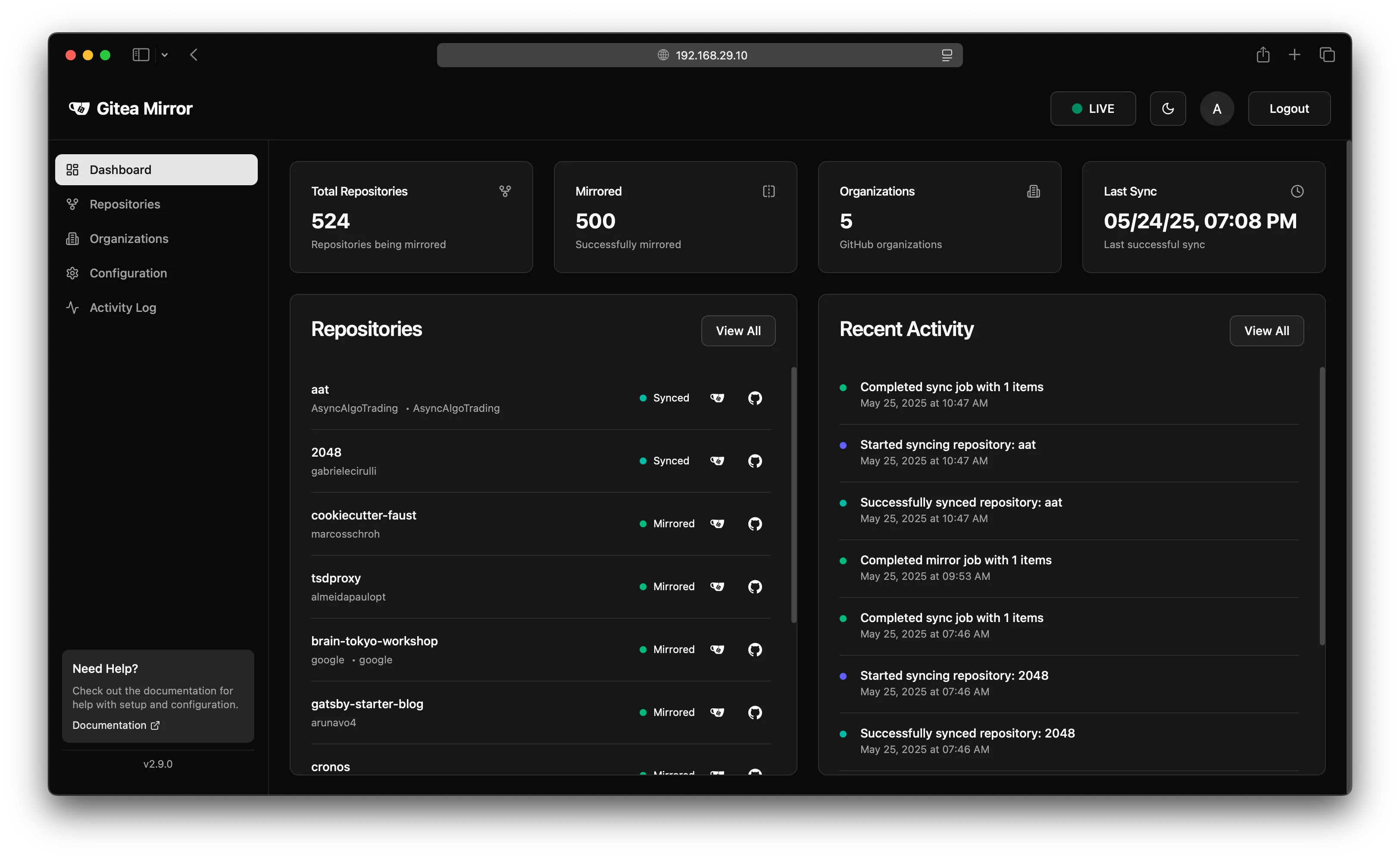 Dashboard Overview