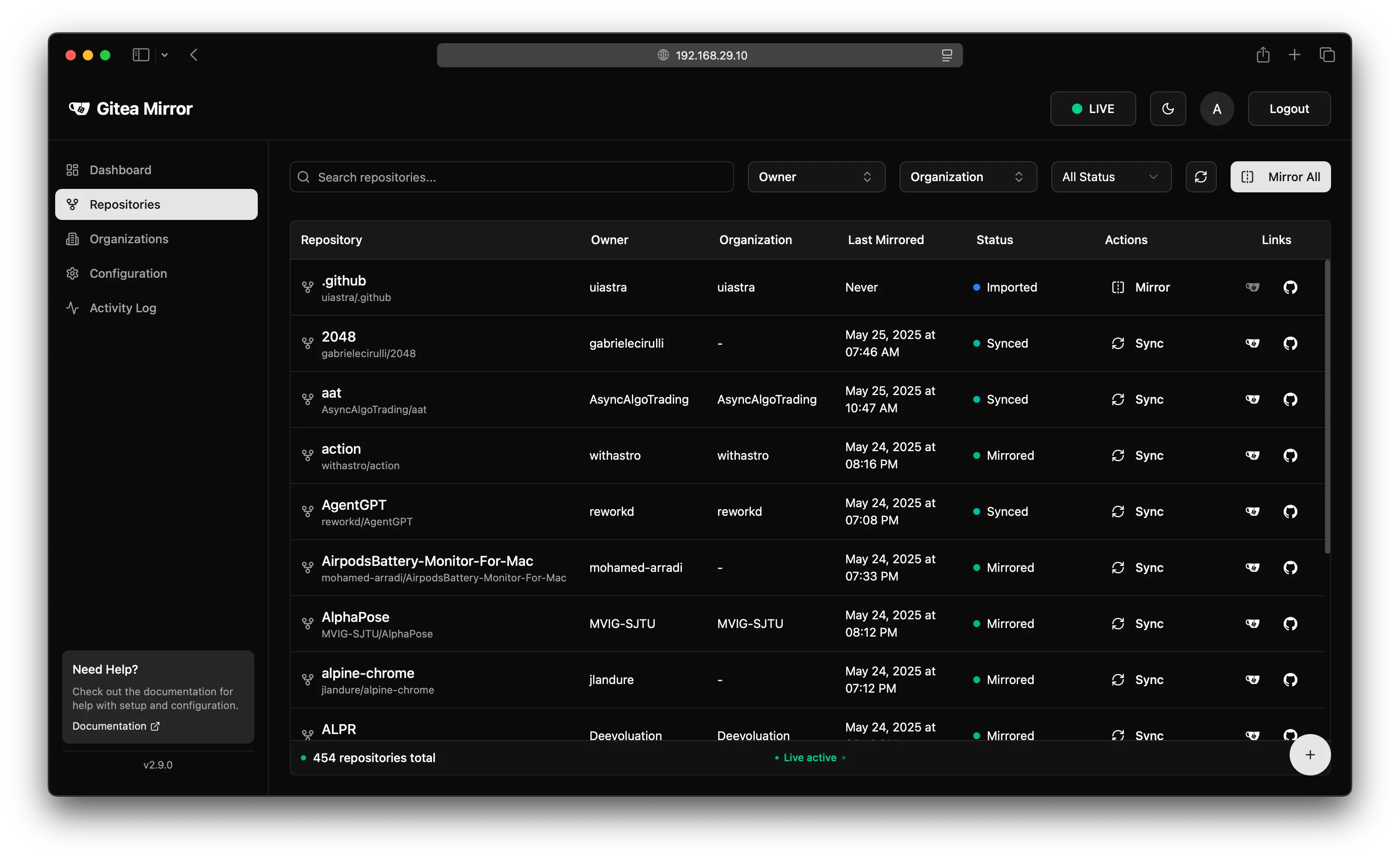 Repository Control
